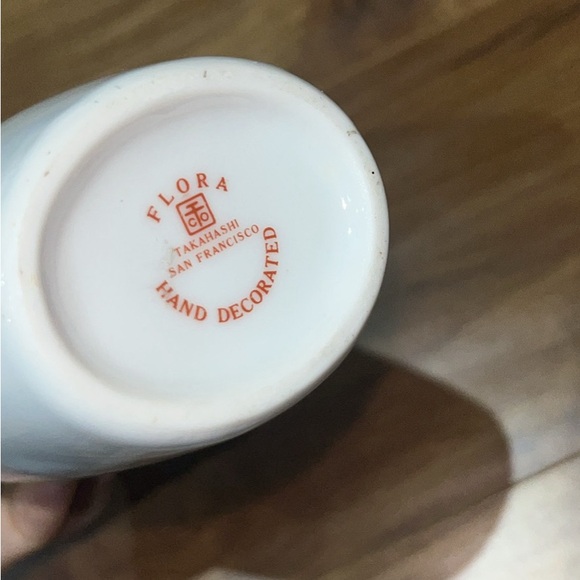 TAKAHASHI porcelain, small flower bud vase oval, imported from Japan, 1980s - Picture 4 of 4